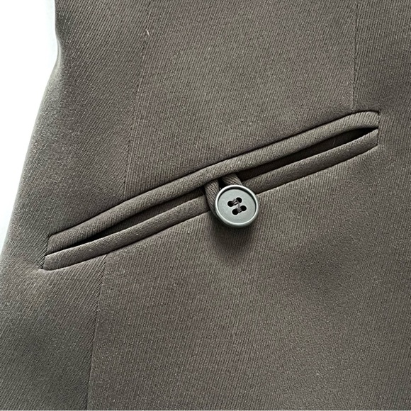 Kasper ASL Petite Long Line Blazer Jacket Size 2P Olive Green - Picture 4 of 6